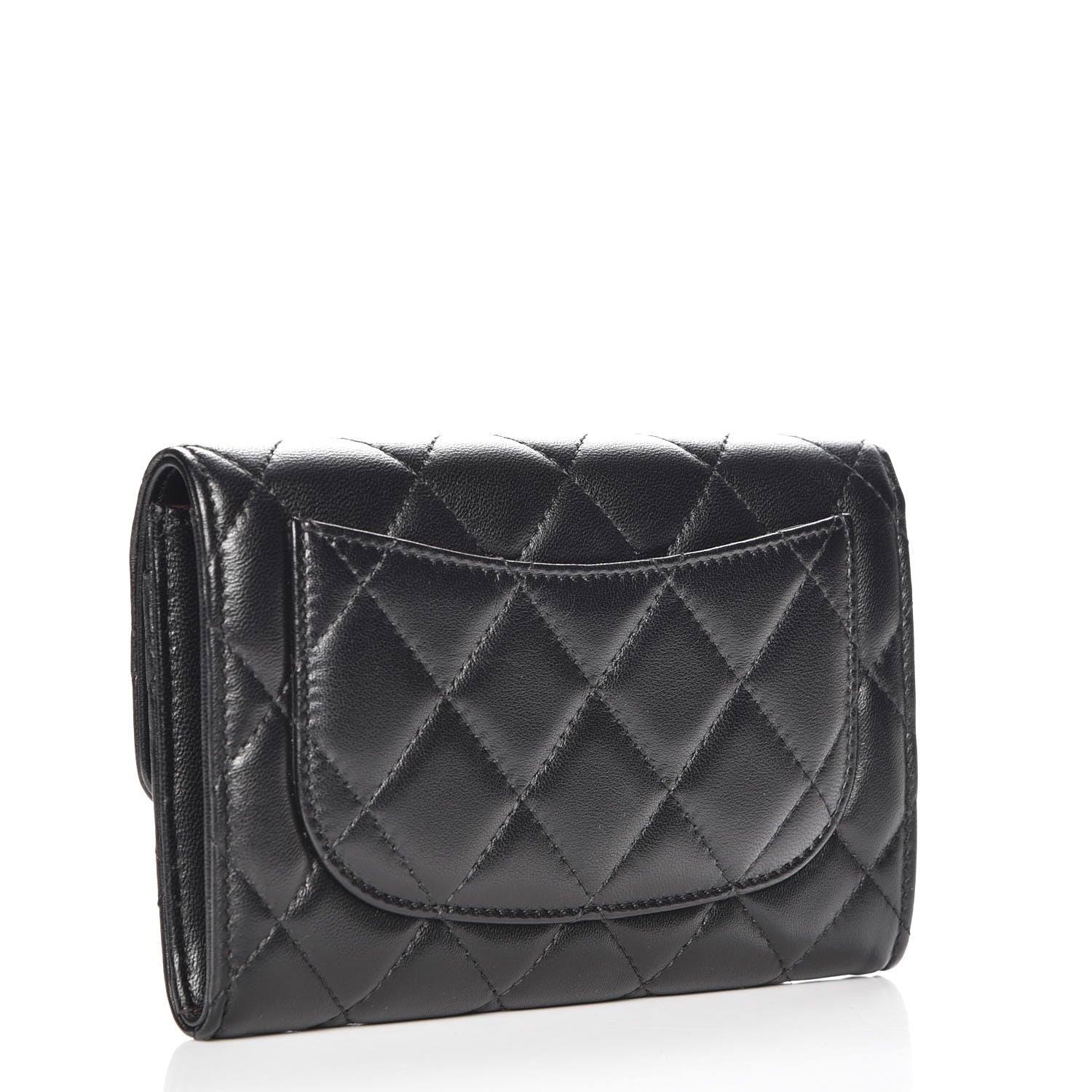 Chanel Lambskin Quilted Small Flap Wallet Black 3 of 9