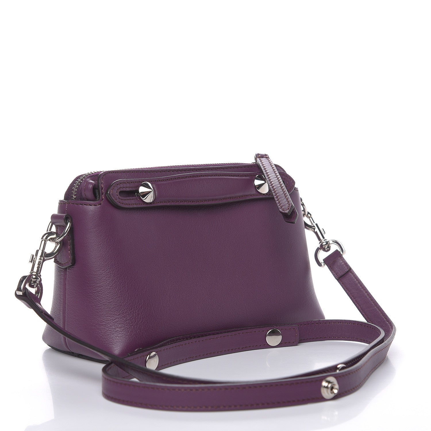 Fendi Vitello Dolce Mini By The Way Boston Bag Aubergine 3 of 10