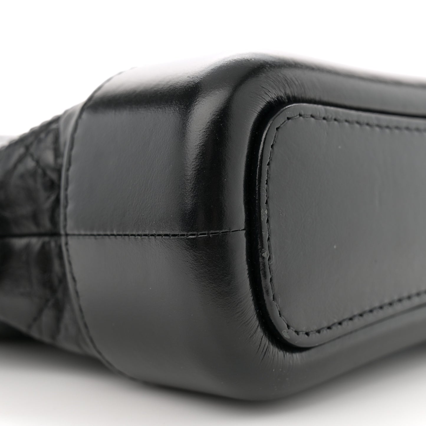 Aged Calfskin Quilted Small Gabrielle Hobo Black