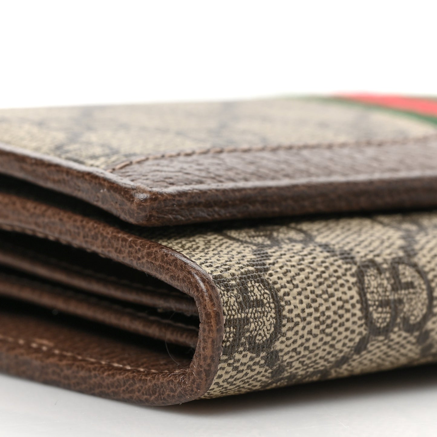 GG Supreme Monogram Web Ophidia Wallet On Chain Brown