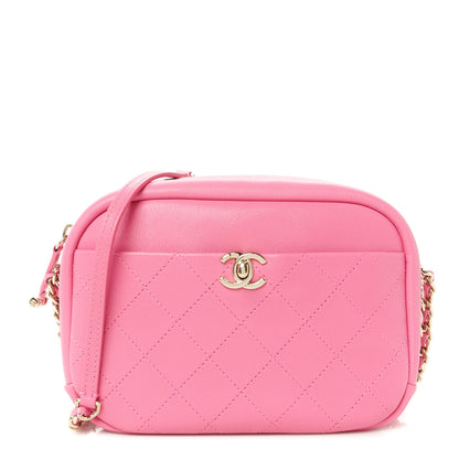 Chanel Goatskin Quilted Medium Casual Trip Camera Case Pink 1 of 10