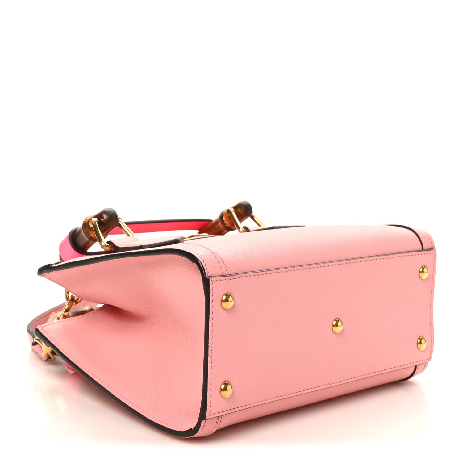 Gucci Wonka Grain Calfskin Mini Diana Tote Bag Wild Rose Fuxia Fluo 4 of 11