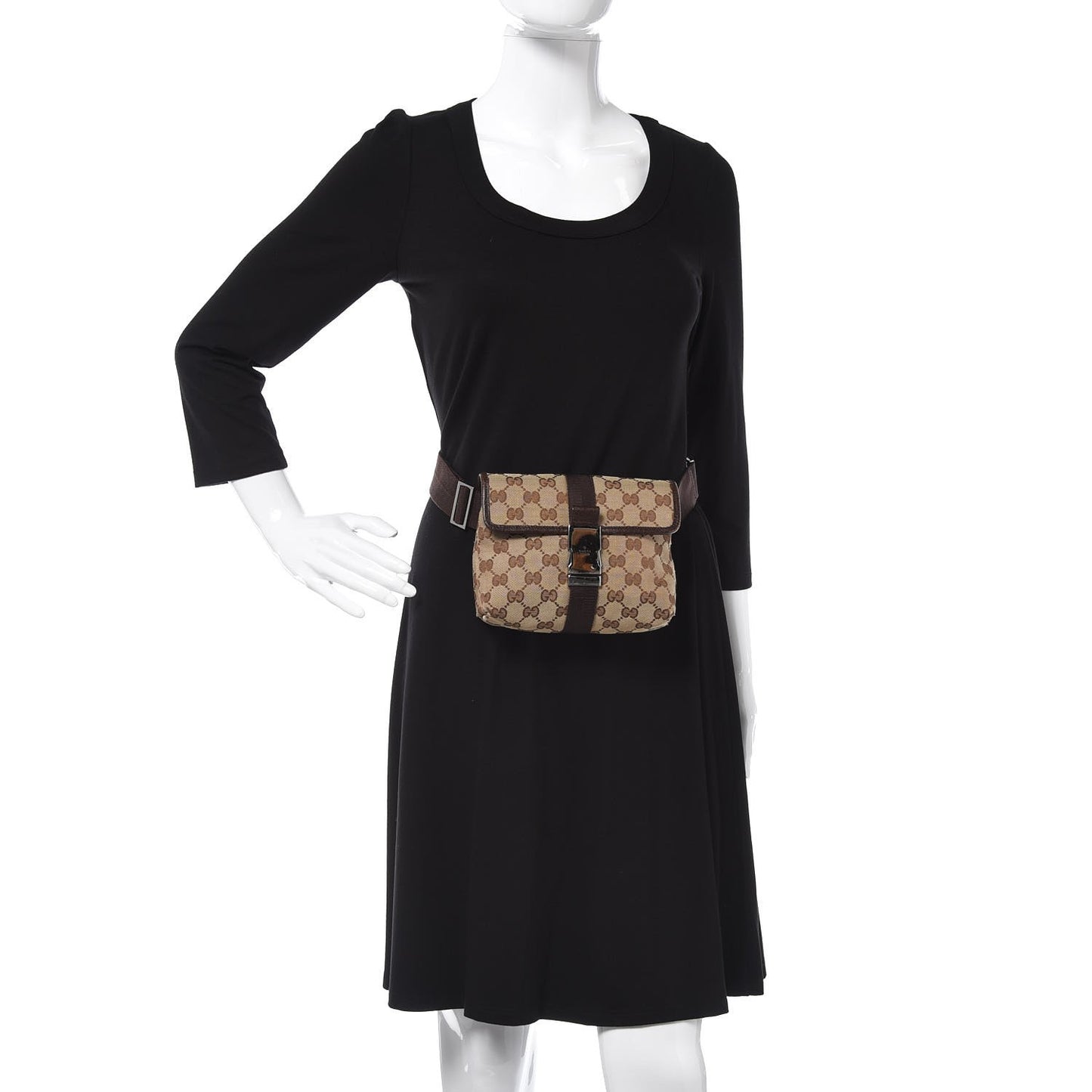 Monogram Waist Pouch Bag Dark Brown