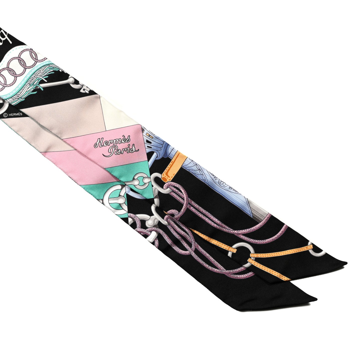 Silk Cliquetis Twilly Black Rose Menthol