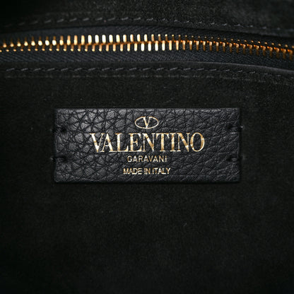 Valentino Garavani Grained Calfskin Medium Roman Stud Shoulder Bag Black 6 of 12