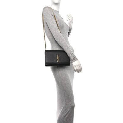 Saint Laurent Grain De Poudre Medium Classic Monogram Kate Satchel Black 2 of 11