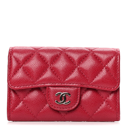 Chanel Caviar Quilted Flap Card Holder Red 1 of 4