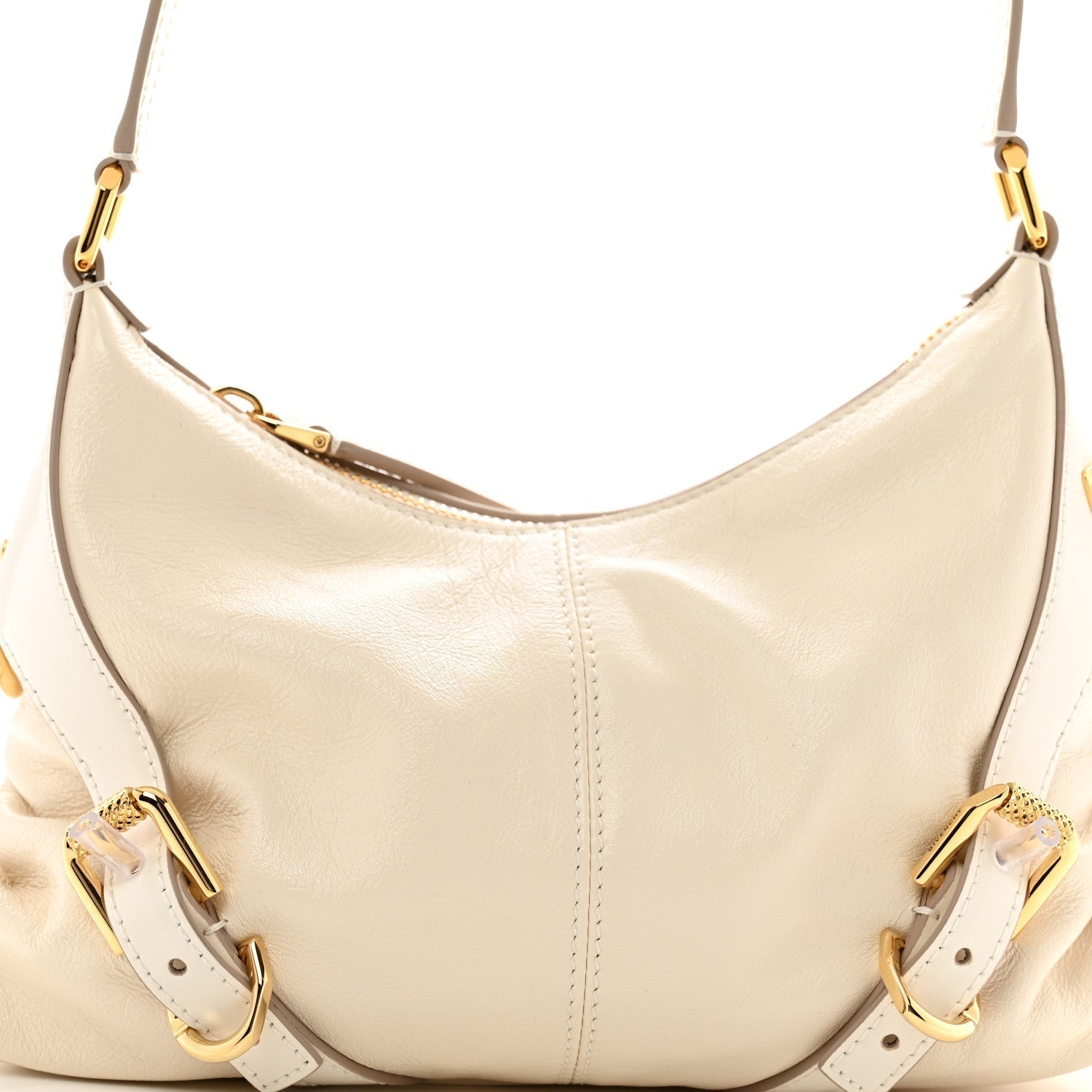Givenchy Tumbled Calfskin Voyou Harness Shoulder Bag White 7 of 9