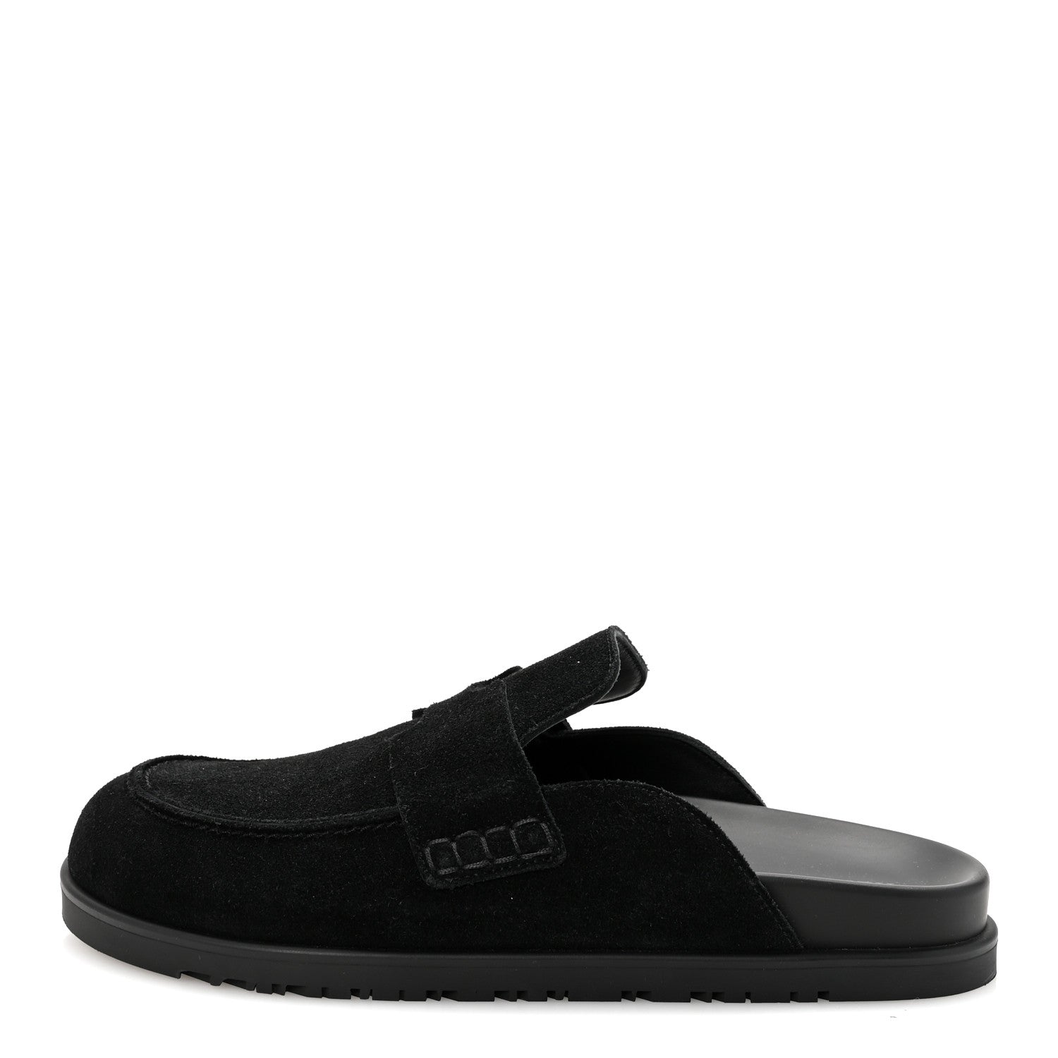 Hermes Suede Calfskin Go Mules 39 Black 2 of 18