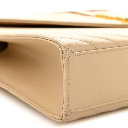 Saint Laurent Grain De Poudre Matelasse Chevron Large Monogram Satchel Nude Powder 9 of 10