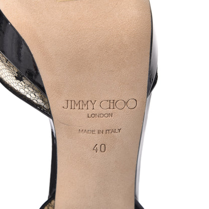 Jimmy Choo Patent Lace Kayak Platform Pumps 40 Black 7 of 9