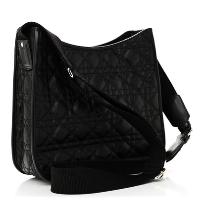 Christian Dior Coated Canvas Cannage Crossbody Bag Black 3 of 9