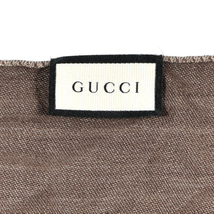 Gucci Wool Silk GG Monogram GGNat Scarf Rope Dark Brown 9 of 10