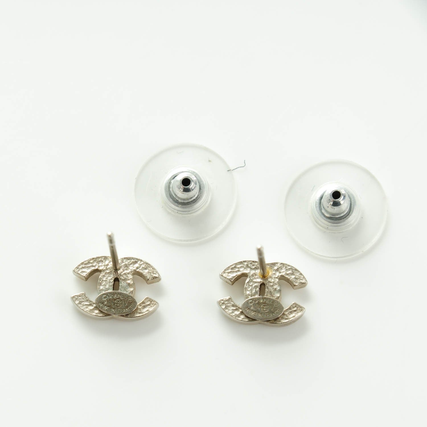 Chanel Crystal Mini Timeless CC Earrings Silver 3 of 5