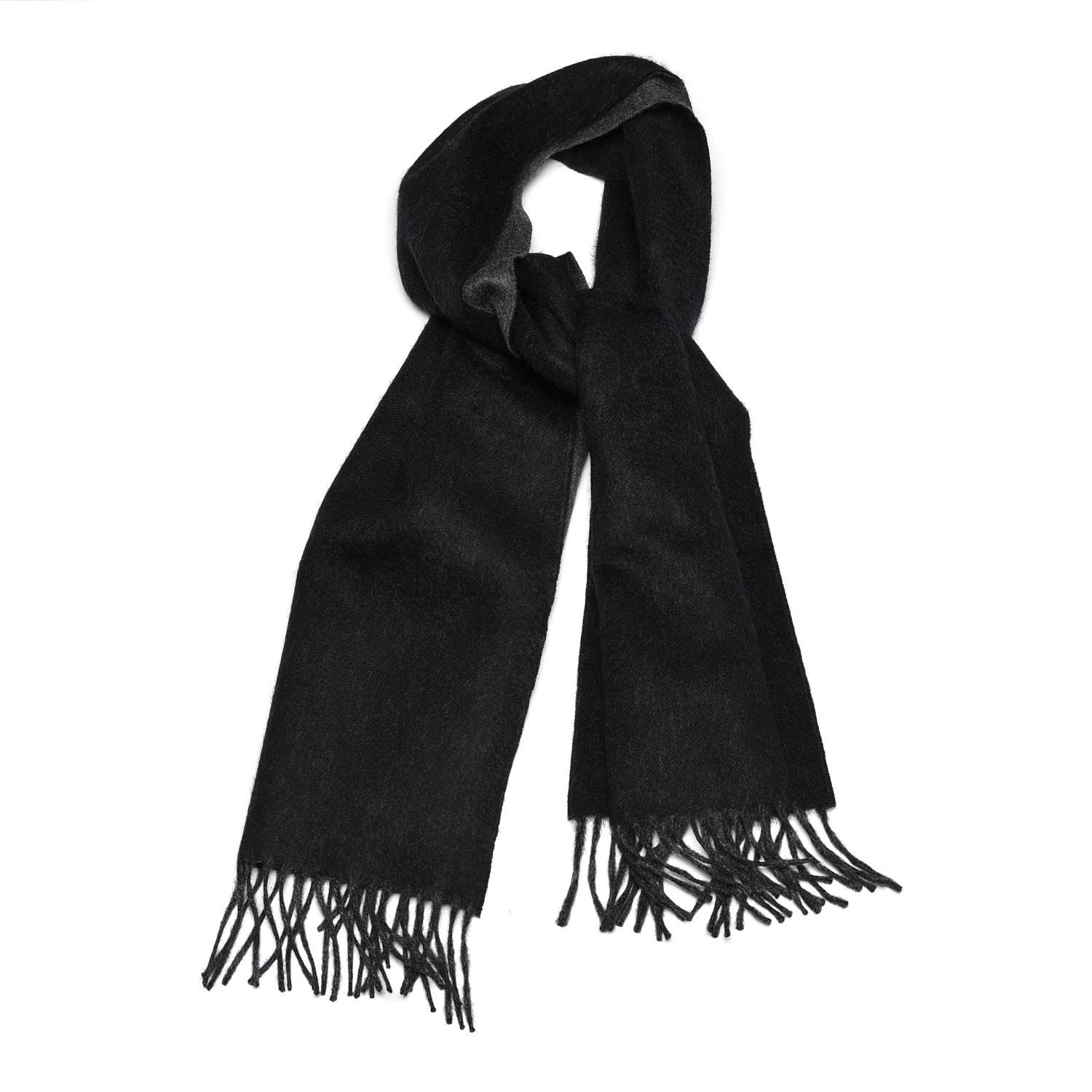Hermes Cashmere Recto Verso Muffler Black Flanelle 1 of 4