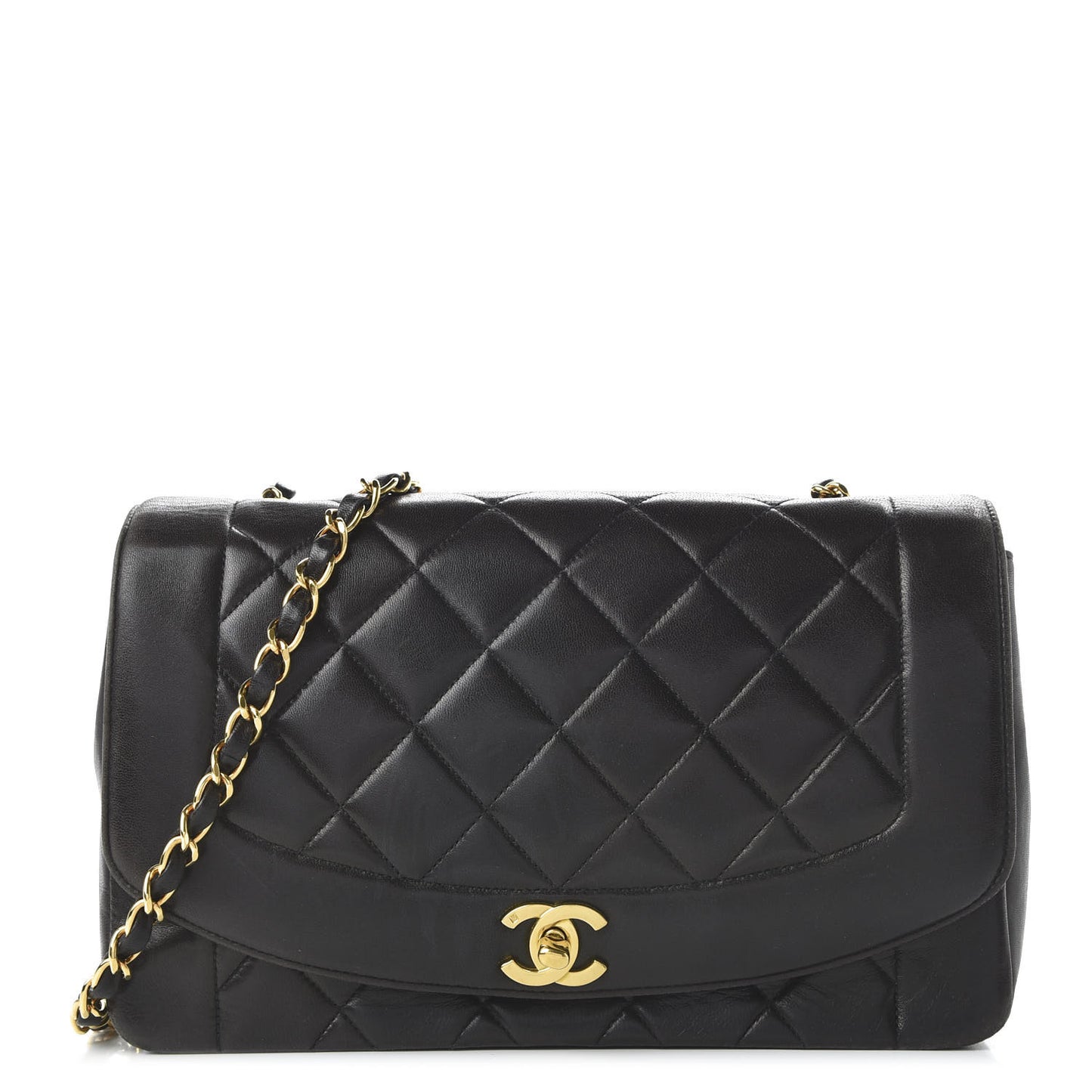 Lambskin Quilted Medium Single Flap Black
