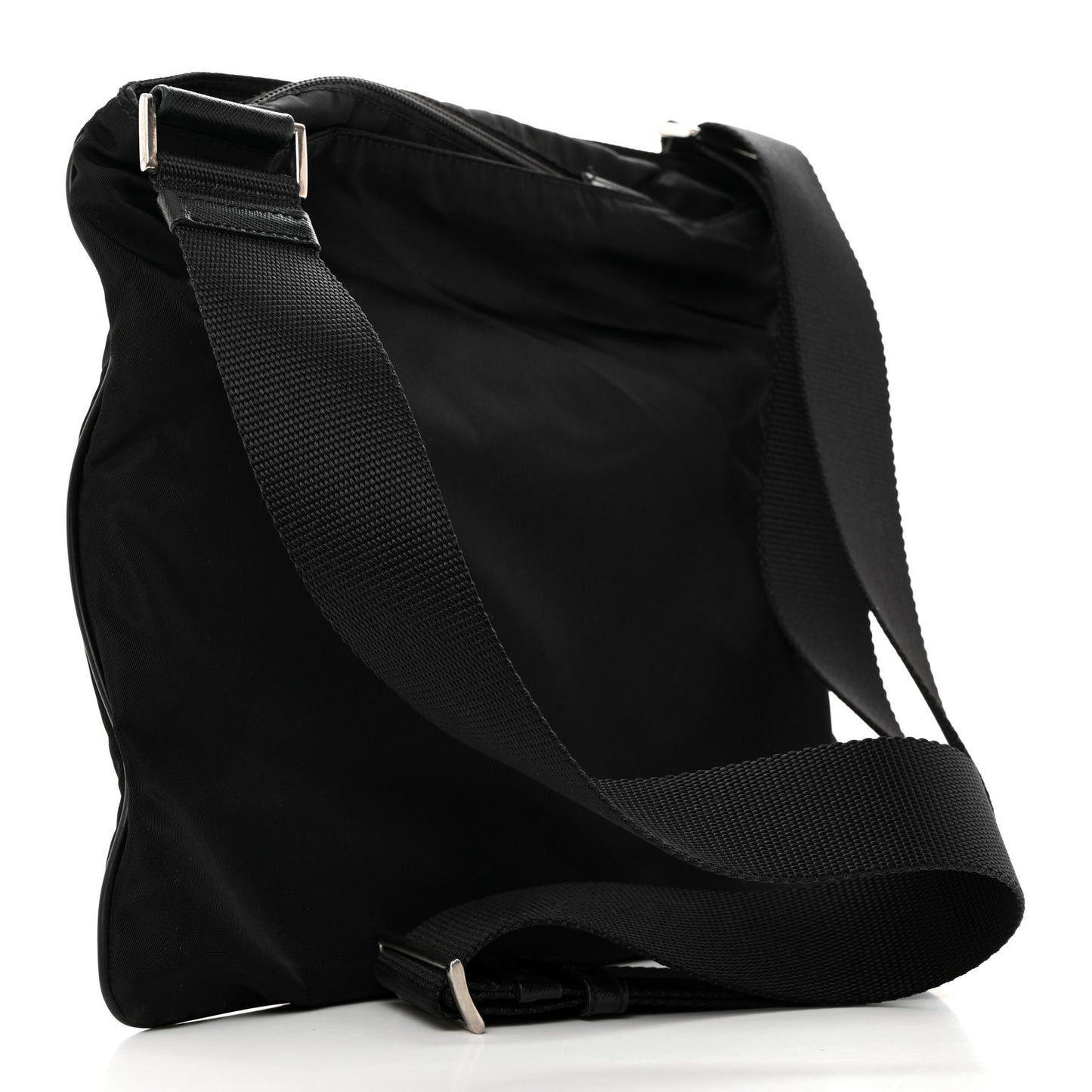 Nylon Vela Flat Messenger Bag Black