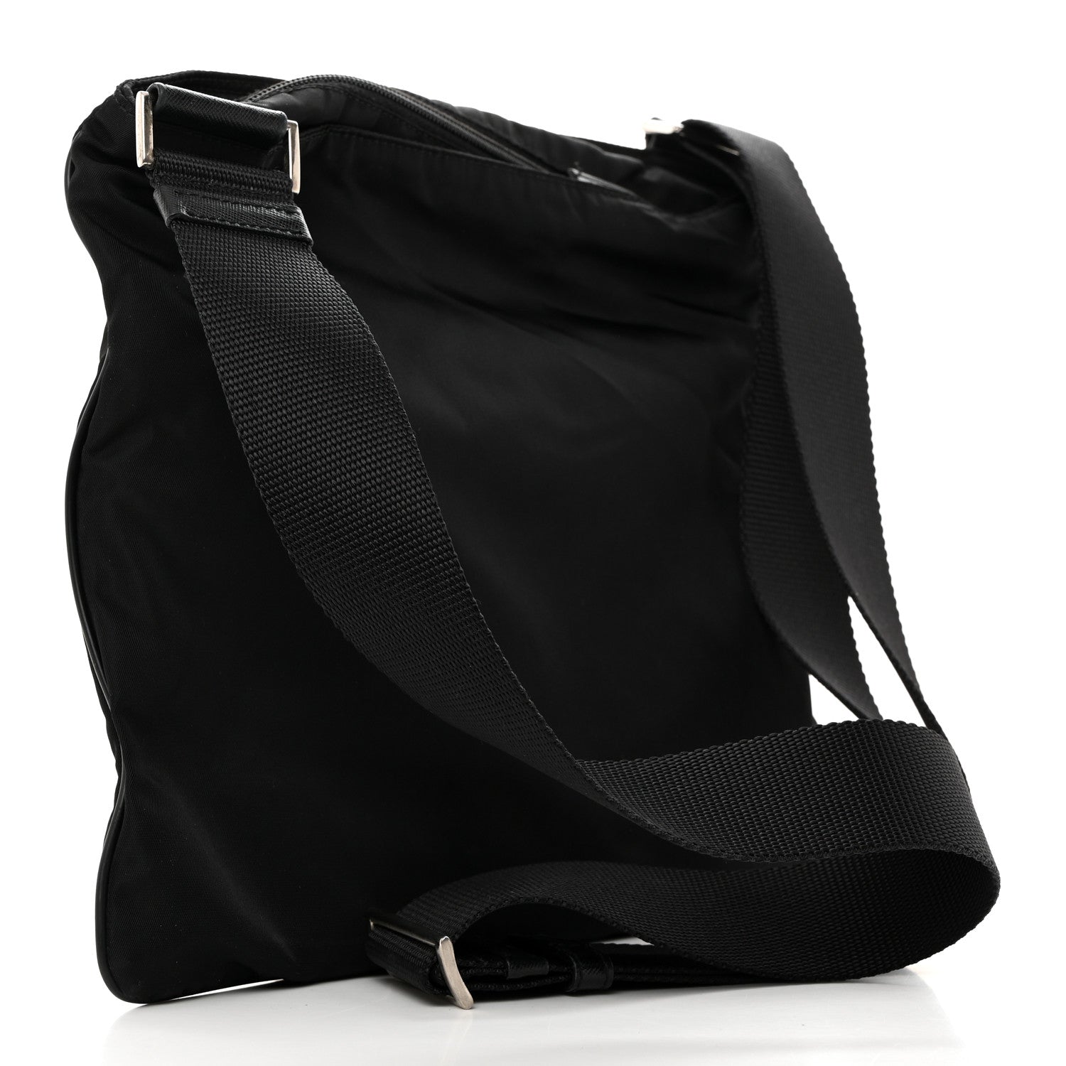 Prada Nylon Vela Flat Messenger Bag Black 2 of 10