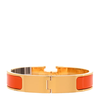 Hermes Enamel Narrow Clic Clac H Bracelet PM Orange 3 of 6