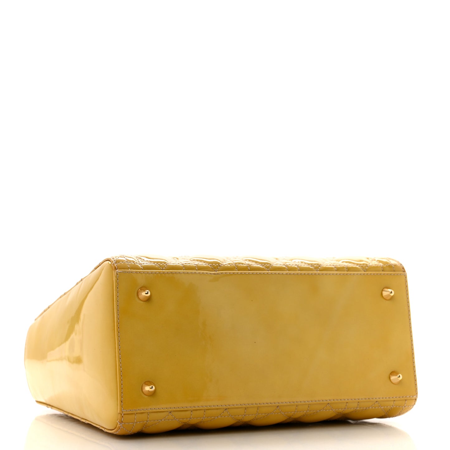 Patent Cannage Medium Lady Dior Beige