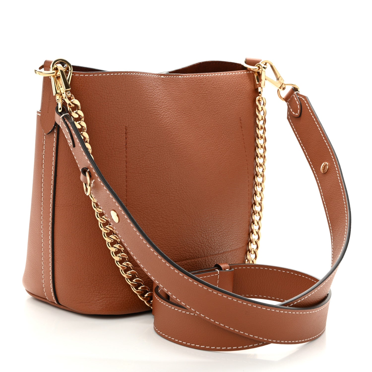 Louis Vuitton Calfskin Lock and Walk Bucket Cognac 3 of 10