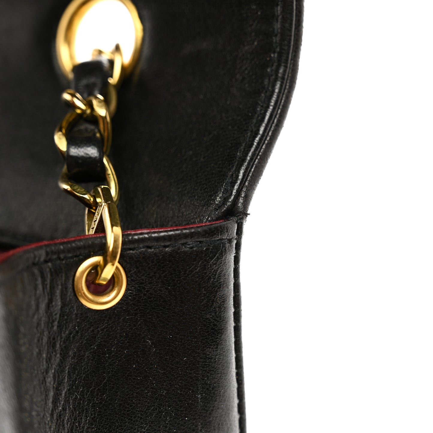 Lambskin Quilted Medium Single Flap Black
