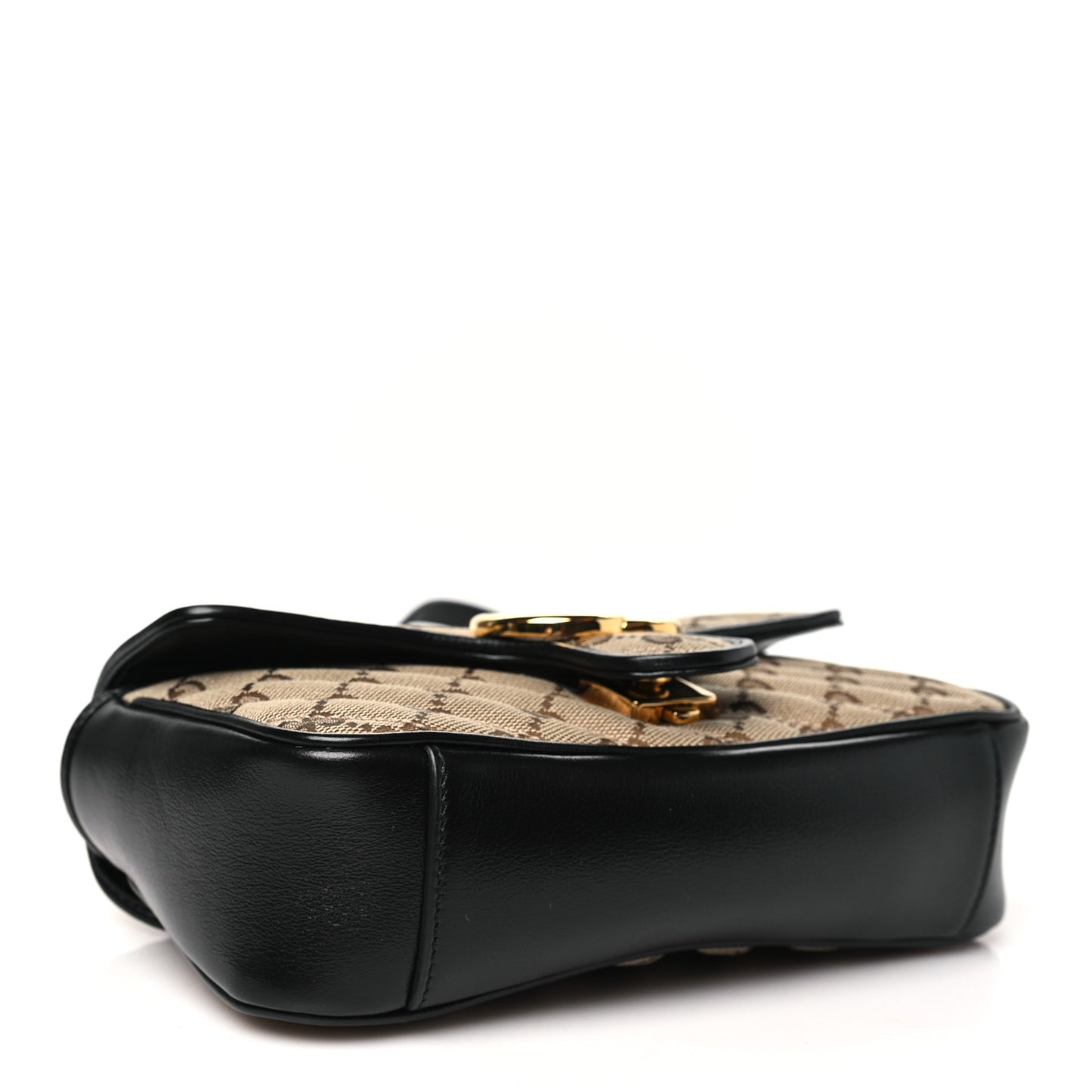 Monogram Matelasse Diagonal Mini GG Marmont Shoulder Bag Beige Black
