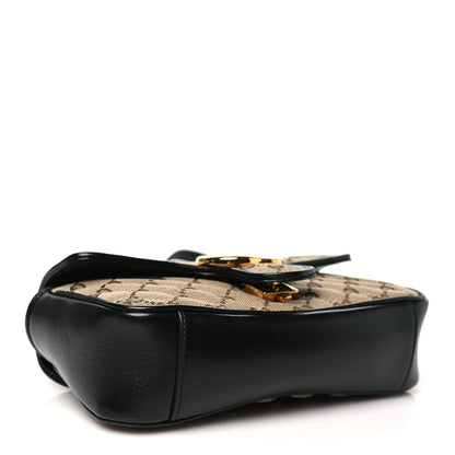 Gucci Monogram Matelasse Diagonal Mini GG Marmont Shoulder Bag Beige Black 4 of 10