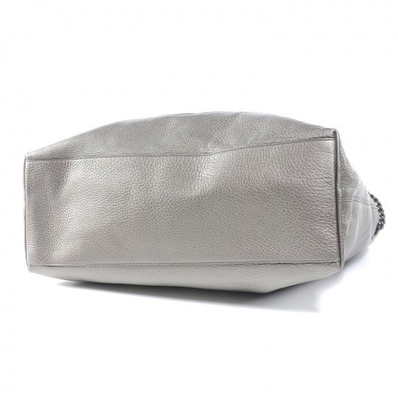 Metallic Pebbled Calfskin Large Soho Chain Shoulder Bag Sasso