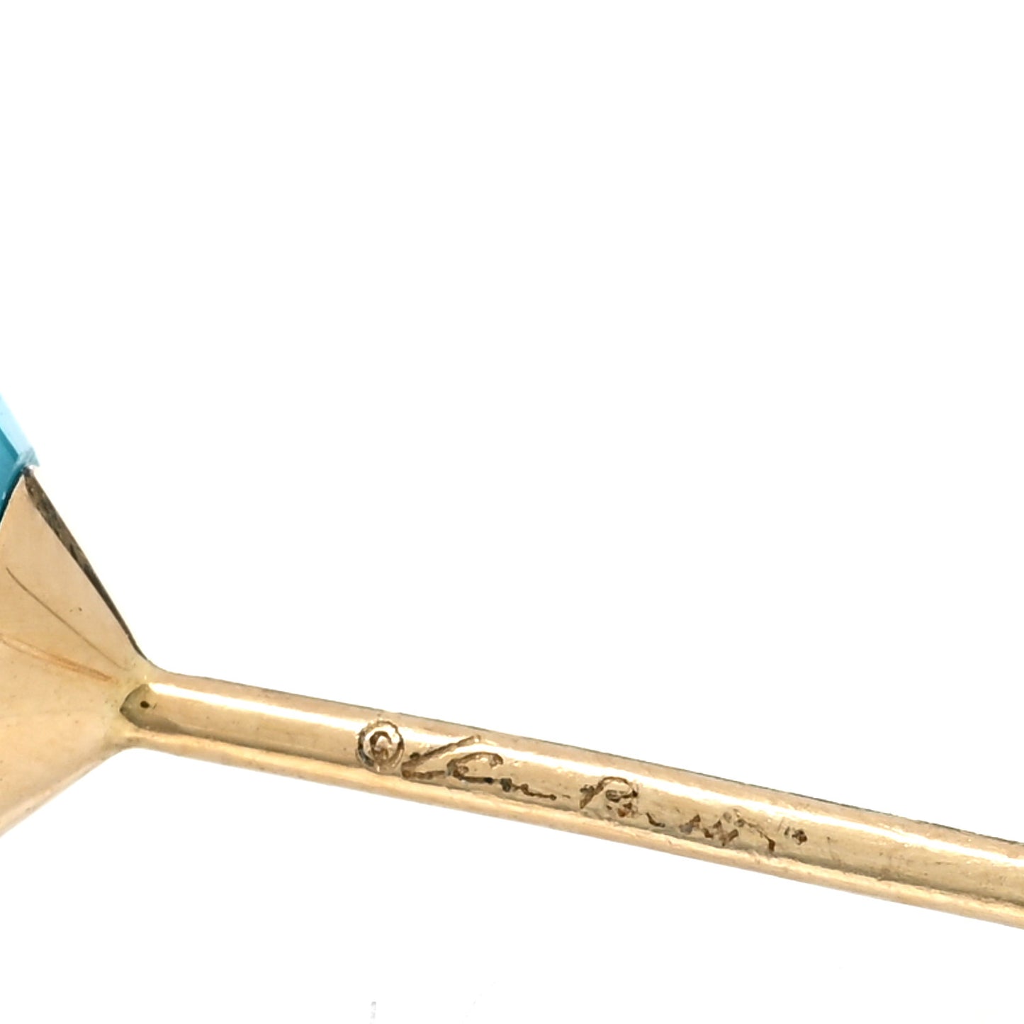 18K Yellow Gold Turquoise Elsa Peretti One Carat Faceted Earrings