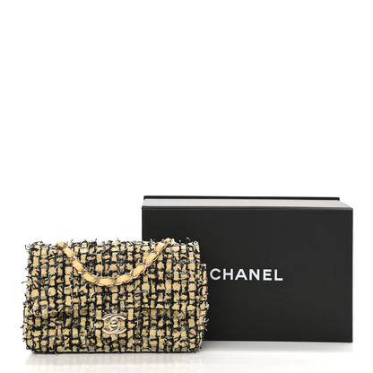Chanel Tweed Quilted Mini Rectangular Flap Yellow Black 11 of 11