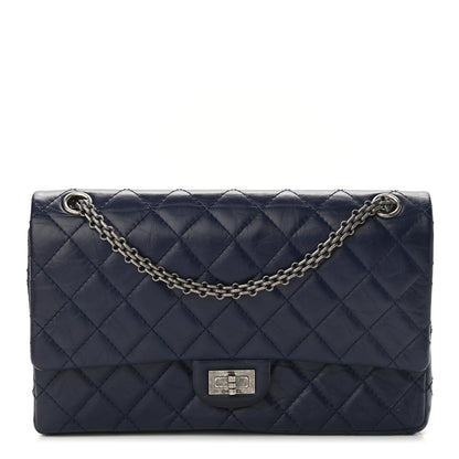 Chanel Aged Calfskin Quilted 2.55 Reissue 226 Flap Navy Blue 1 of 12