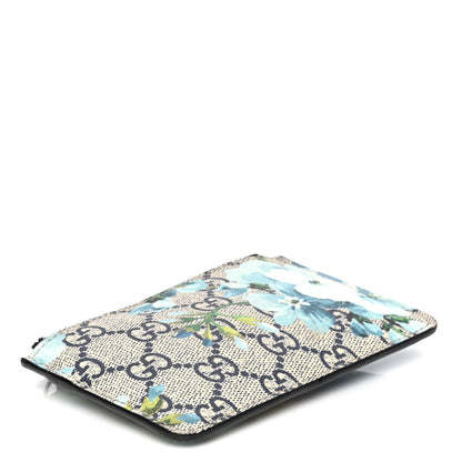 Gucci GG Supreme Monogram Blooms Key Case Beige Blue Navy 3 of 4