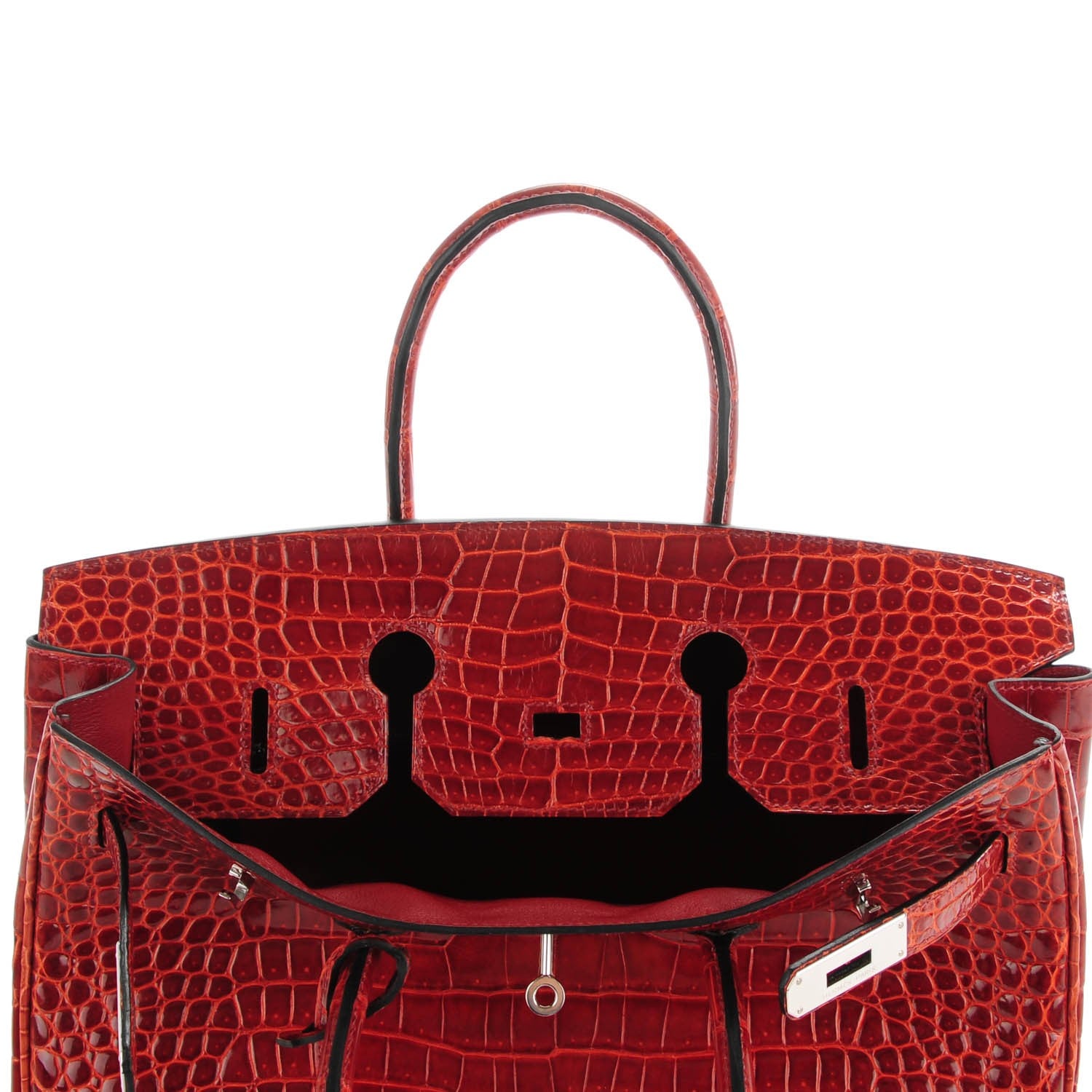 Hermes Shiny Porosus Crocodile Birkin 35 Rouge H 16 of 25