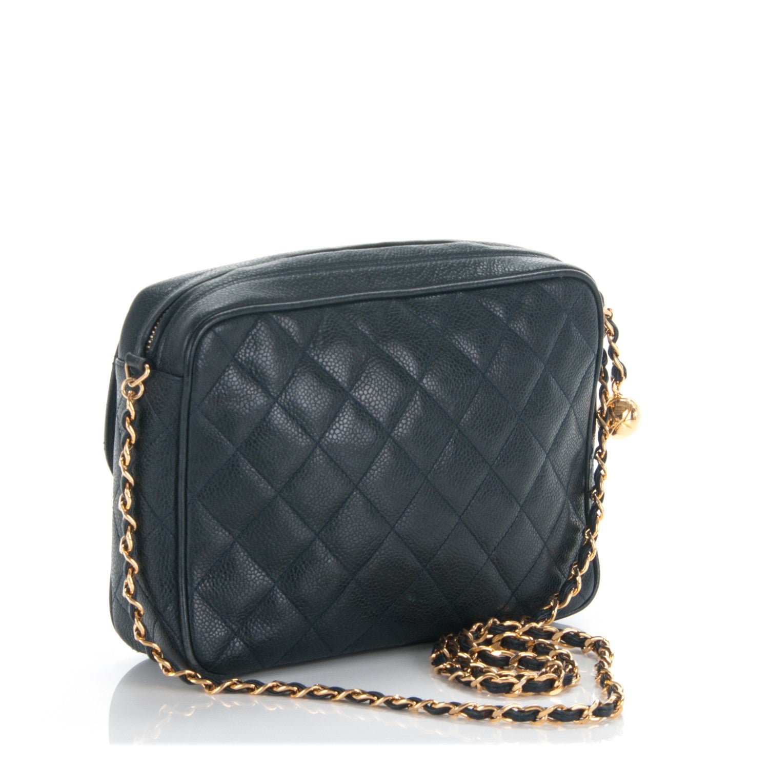 Chanel Caviar Quilted Flap Camera Case Navy 3 of 10