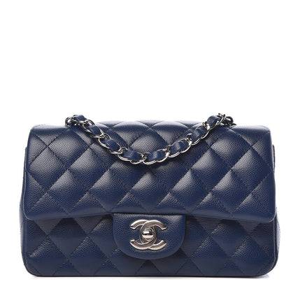 Chanel Caviar Quilted Mini Rectangular Flap Navy 1 of 13
