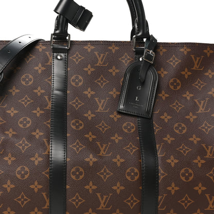 Louis Vuitton Monogram Macassar Keepall Bandouliere 55 6 of 9