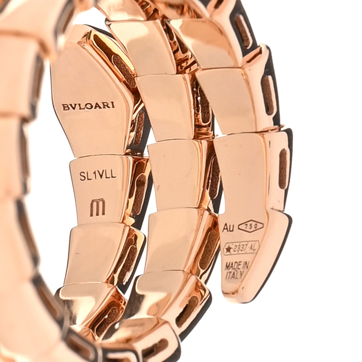 18K Rose Gold Diamond Serpenti Viper Wrap Ring M