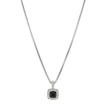 David Yurman Sterling Silver Diamond Black Orchid 7mm Petite Albion Necklace 1 of 5