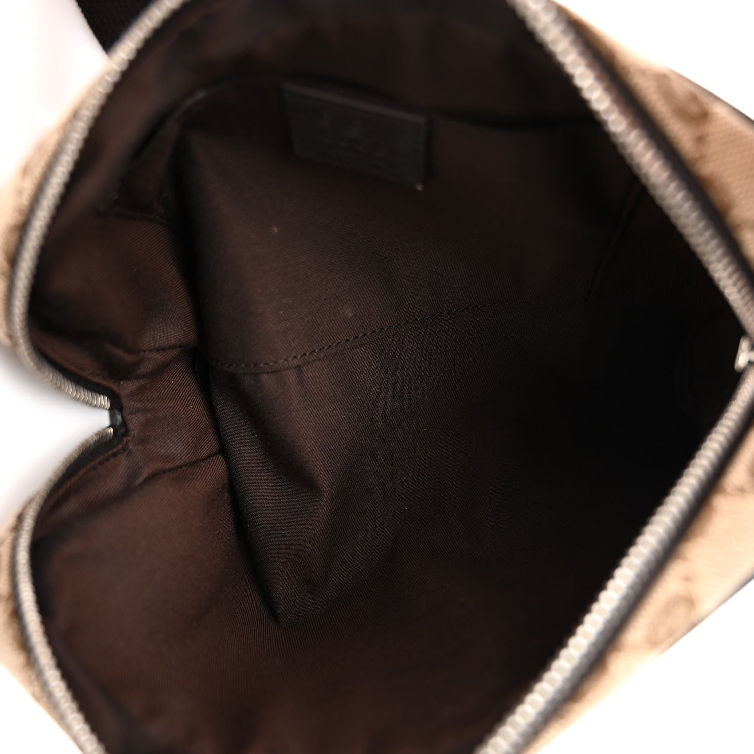 Gucci Monogram Dollar Calfskin Belt Bag Beige Ebony Testa di Moro Marrone Scuro 5 of 10