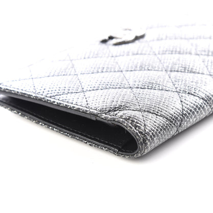 Chanel Glittered Calfskin Quilted Yen Wallet Black 7 of 10