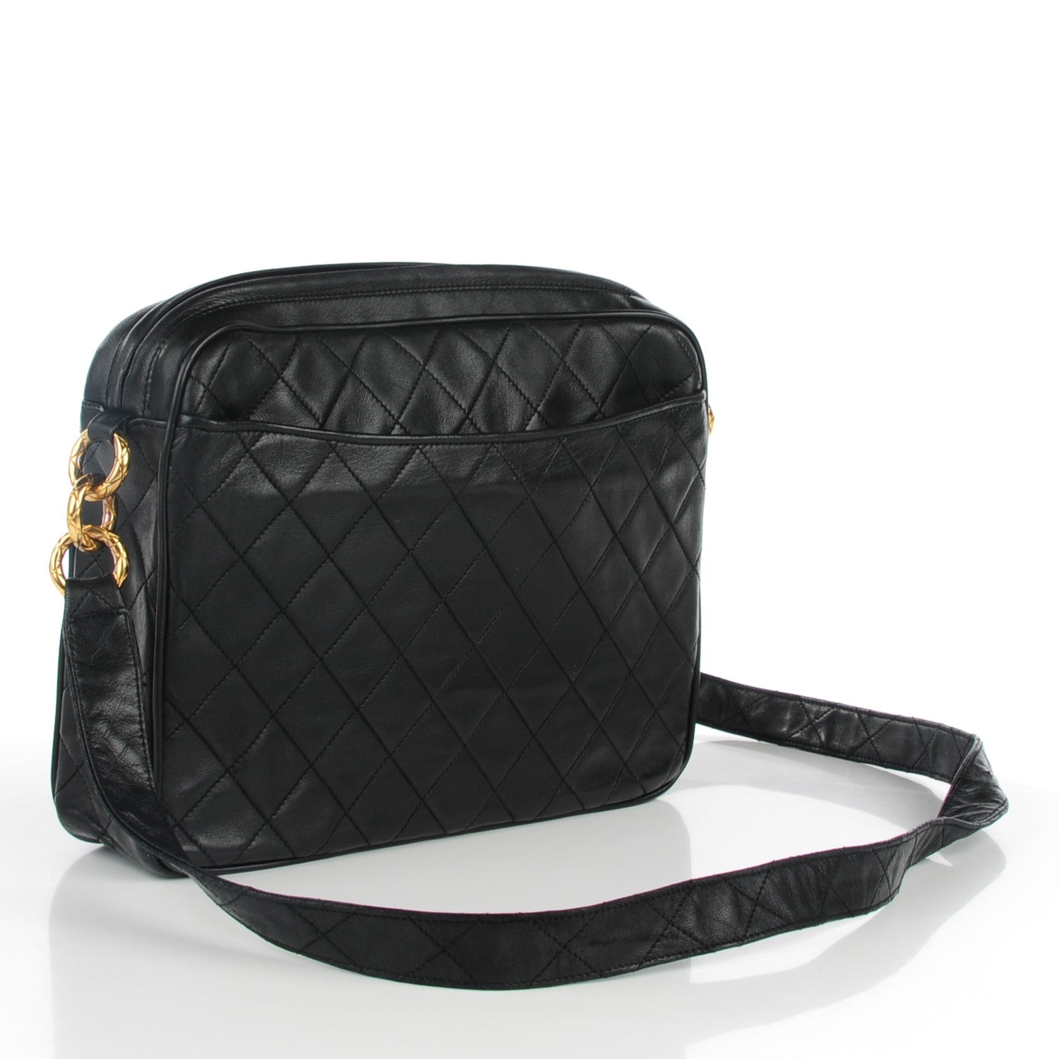 Chanel Lambskin Quilted Camera Case Black 3 of 8