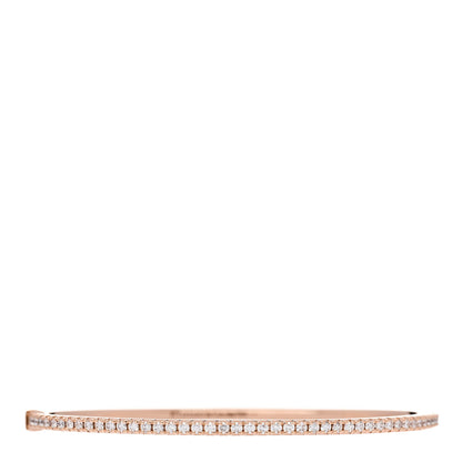 Tiffany 18K Rose Gold Diamond Metro Hinged Bangle Bracelet 1 of 4