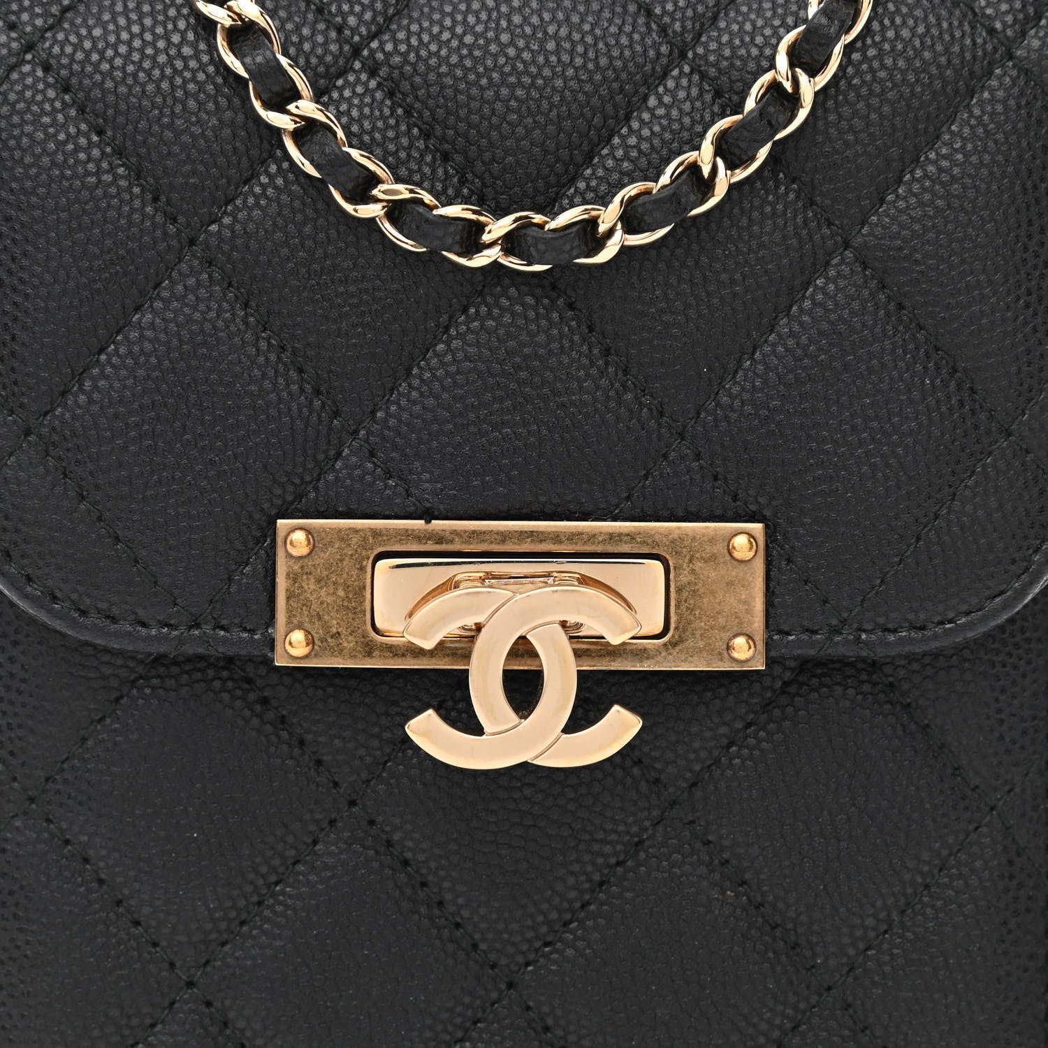 Chanel Caviar Quilted Golden Class Phone Holder Black 10 of 13