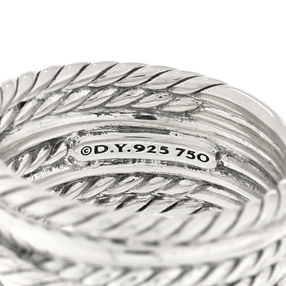 David Yurman Sterling Silver 18K Yellow Gold Double X Crossover Ring 55 7.25 4 of 5
