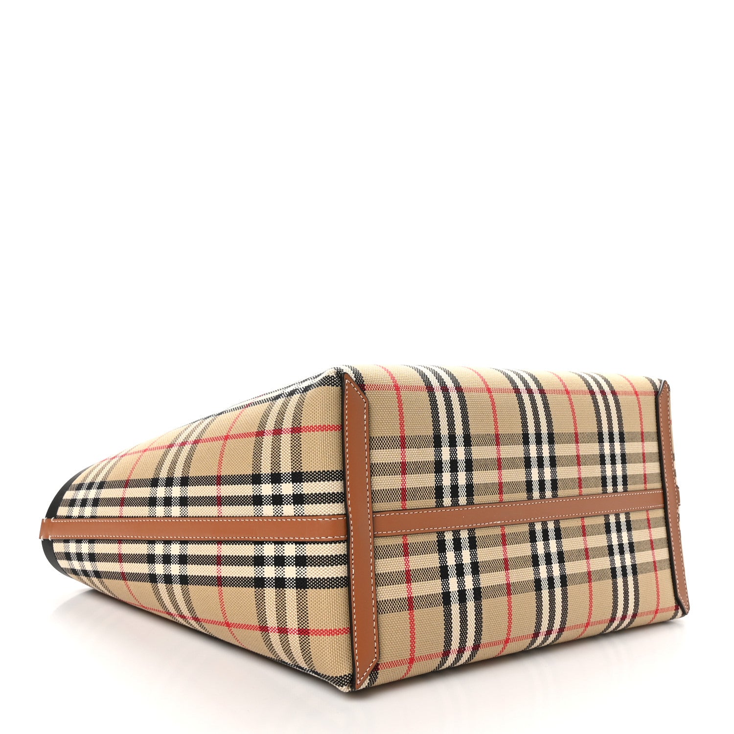Burberry Cotton Vintage Check Medium London Tote Bag Briar Brown Black 5 of 11