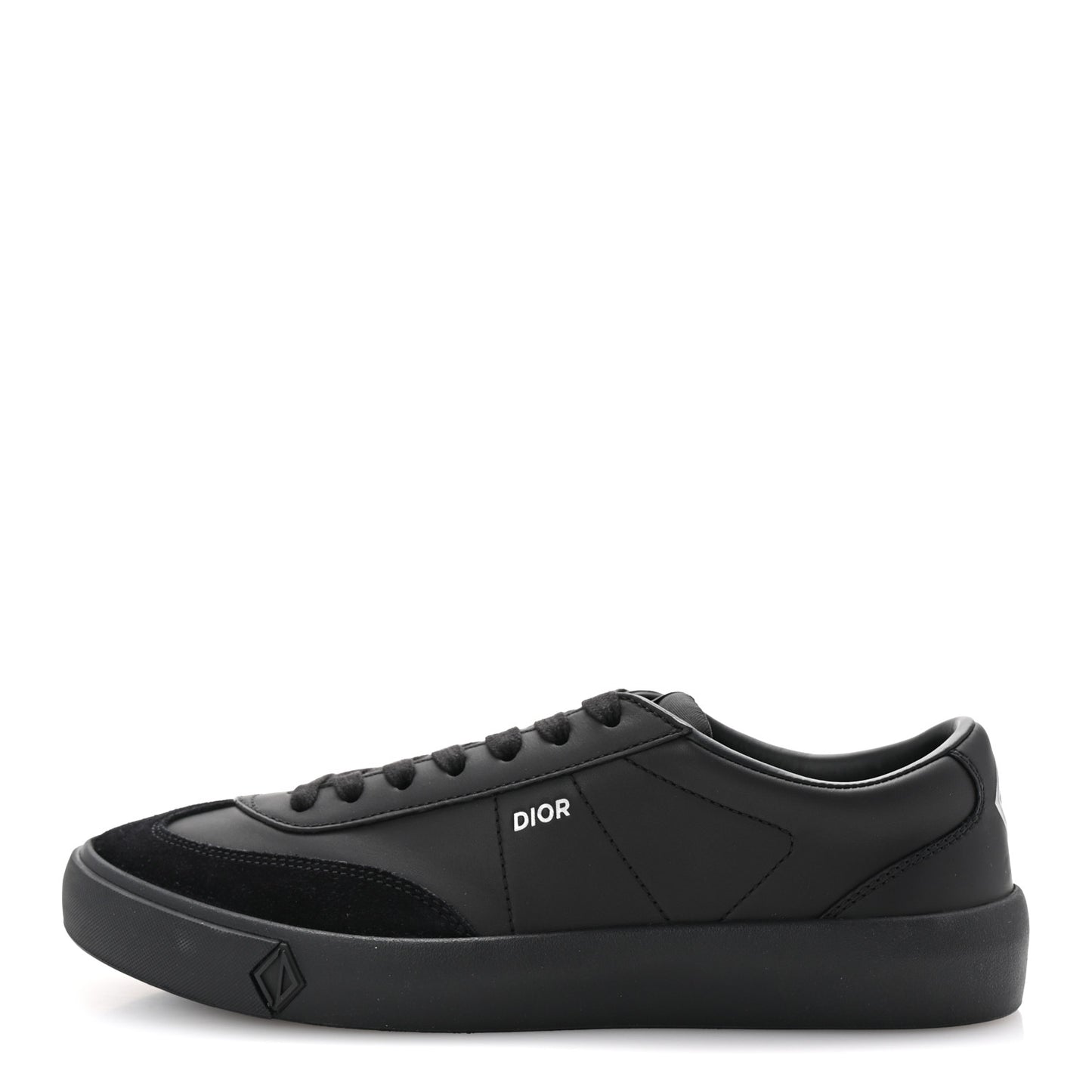 Smooth Calfskin Suede Mens B101 Low Top Sneakers 42.5 Black