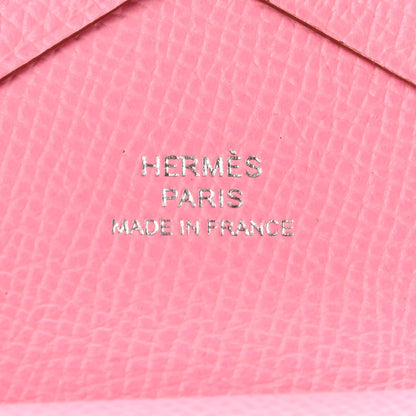 Hermes Epsom Calvi Duo Card Case Rose Confetti 6 of 7