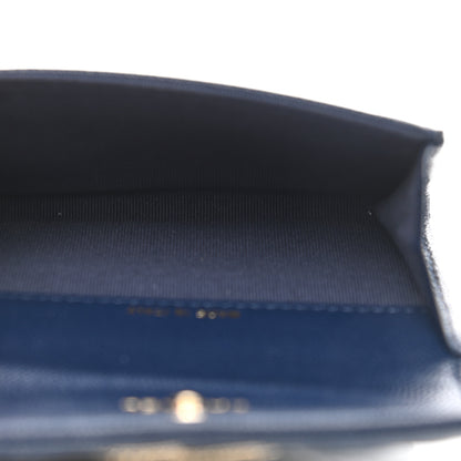 Chanel Caviar Quilted Crystal CC Flap Card Holder Navy Blue 5 of 7