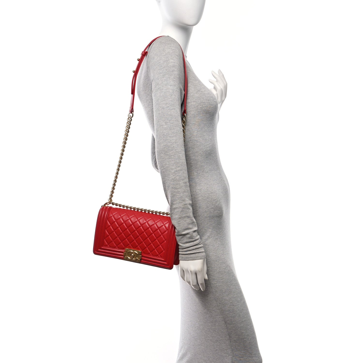 Chanel Lambskin Quilted Medium Boy Flap Red 2 of 12